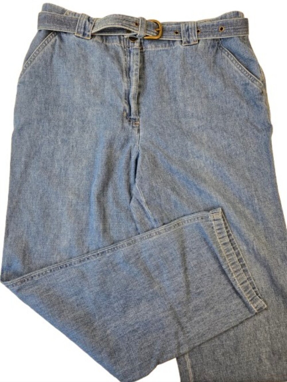 Vintage 80s Crazy Horse Mom Jeans Size 14 w/ Original Matching Belt